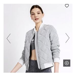 ALO YOGA SILVER REFLECTIVE IDOL BOMBER JACKET - Size S